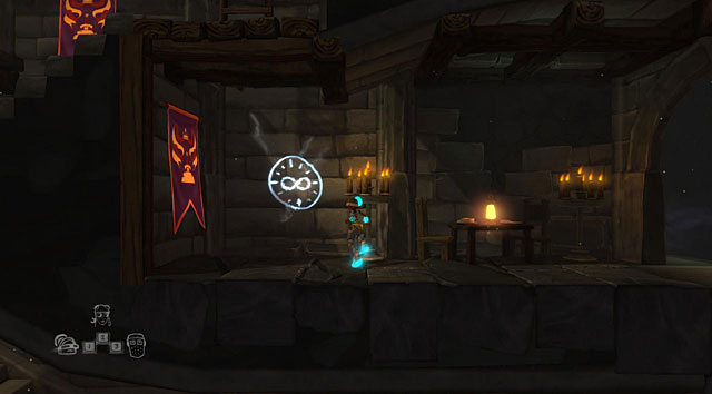 The painting can be found in one of the castle chambers which you can access with the lift lowered by another character - Less accessible paintings - The Cave - Game Guide and Walkthrough