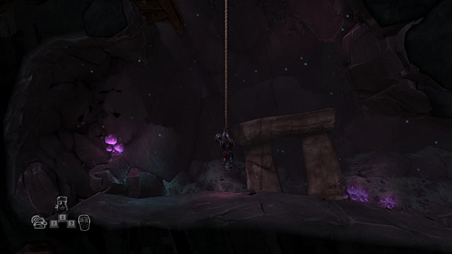 You don't need to switch to other characters, just lower yourself on the rope and run right and they will appear right beside you - The Gift Shop - The Cave (generally accessible locations) - The Cave - Game Guide and Walkthrough