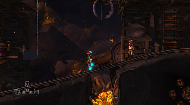 In this part of the cave there are three corridors filled with rocks - The Mine - The Cave (generally accessible locations) - The Cave - Game Guide and Walkthrough