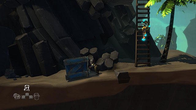 Keep going right until you reach a beach with a second wooden crate - The Island - The Cave (generally accessible locations) - The Cave - Game Guide and Walkthrough