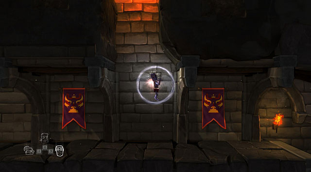 Use the knight's special ability and jump into the fire pit - The Knight - Locations for specific characters - The Cave - Game Guide and Walkthrough