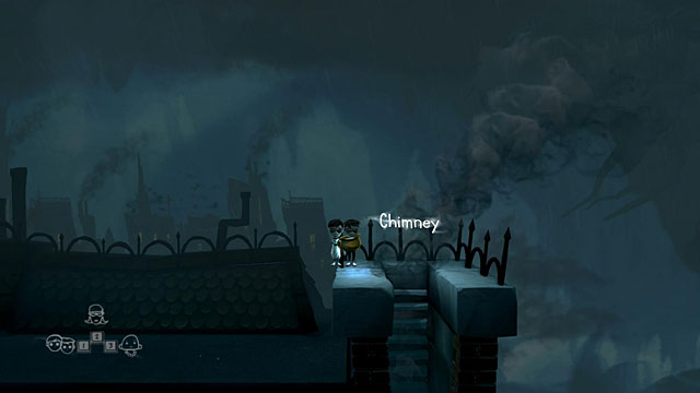 Head to the right side of the roof and pour water from the chamber pot into the Chimney - Twins - Locations for specific characters - The Cave - Game Guide and Walkthrough