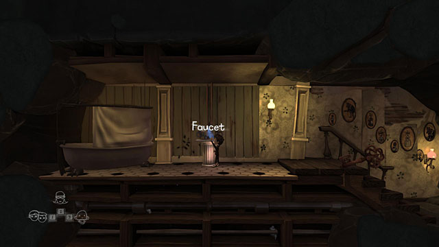 Head to the bathroom and turn off the Faucet - Twins - Locations for specific characters - The Cave - Game Guide and Walkthrough