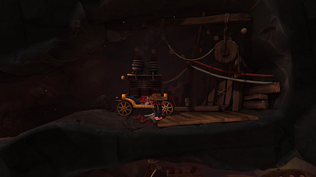 Switch to the hillbilly and use the wrench to turn the bolt in the generator - The Hillbilly - Locations for specific characters - The Cave - Game Guide and Walkthrough