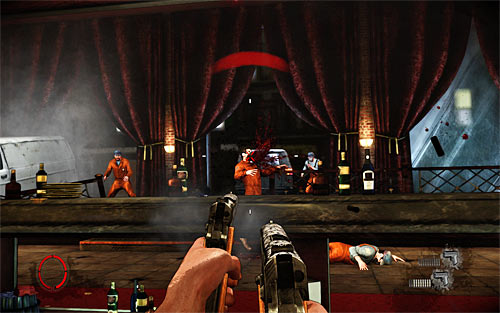 Eventually you have to reach a place, where Vinnie wants to rest and a van breaks through the restaurant wall - Payback - p. 1 - Walkthrough - The Darkness II - Game Guide and Walkthrough