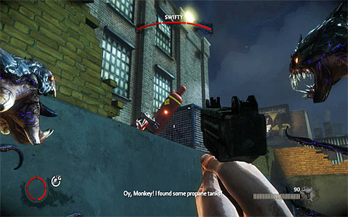 Do not try to approach the crane (machine lamps will prevent you from using Darkness powers) or shoot it, because you have to damage it in a different way - Q and A - p. 2 - Walkthrough - The Darkness II - Game Guide and Walkthrough