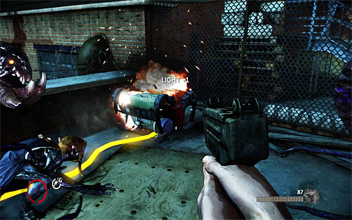 Ignore the door, where enemies were knocking to and head to the right - Q and A - p. 2 - Walkthrough - The Darkness II - Game Guide and Walkthrough