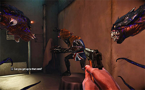 Follow linear corridors until you reach the door leading to the upper floor - Strong Silent Type - p. 1 - Walkthrough - The Darkness II - Game Guide and Walkthrough