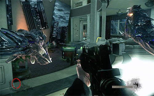 Be very careful, because the exit from this room is illuminated by a lamp - Home Invasion - p. 2 - Walkthrough - The Darkness II - Game Guide and Walkthrough