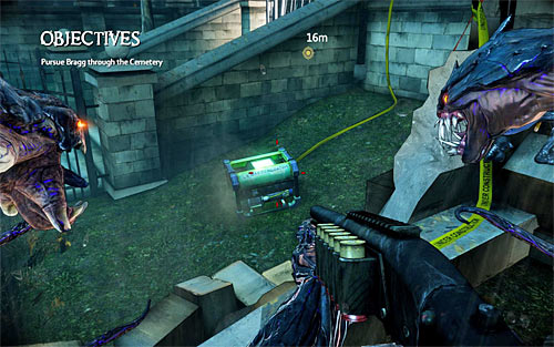 Eventually you have to reach the place, where you'll see a generator which powers up a previously passed lamp - Saying Goodbye - p. 1 - Walkthrough - The Darkness II - Game Guide and Walkthrough