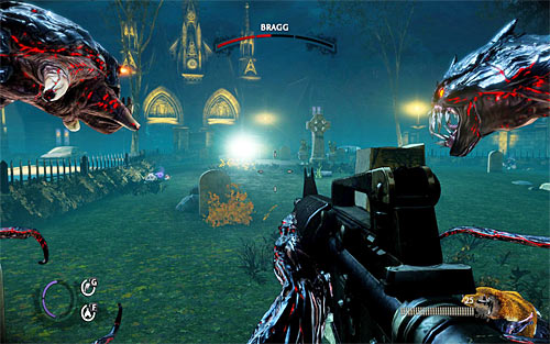 When Bragg loses about half the health bar, you'll get to the second phase of the fight - Saying Goodbye - p. 2 - Walkthrough - The Darkness II - Game Guide and Walkthrough