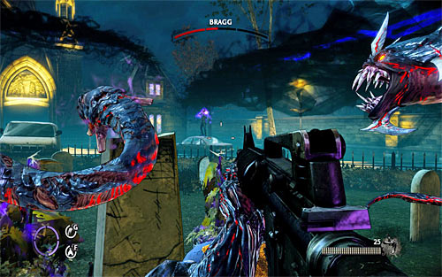 After dealing with the second group of Bragg's helpers, you can resume attacking him - Saying Goodbye - p. 2 - Walkthrough - The Darkness II - Game Guide and Walkthrough