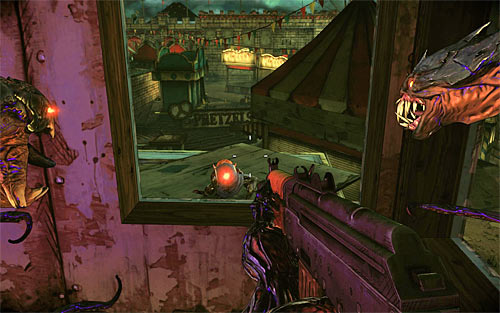 Once you get to the upper balcony, enter the right room, finding a Talent Shrine there - Fun and Games - p. 1 - Walkthrough - The Darkness II - Game Guide and Walkthrough