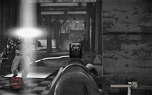 Carefully head to the left and notice that the adjacent corridor is illuminated by indestructible lamp - Fun and Games - p. 2 - Walkthrough - The Darkness II - Game Guide and Walkthrough