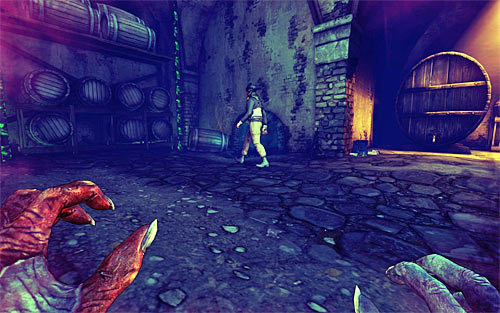 Go to another end of the cellar and wait for last, fourth guard coming from the right - Rat in a Maze - p. 1 - Walkthrough - The Darkness II - Game Guide and Walkthrough