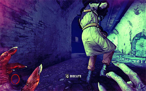 First opponent patrols the nearest corridor and if you hurry, you'll be able to surprise him from behind - Rat in a Maze - p. 2 - Walkthrough - The Darkness II - Game Guide and Walkthrough