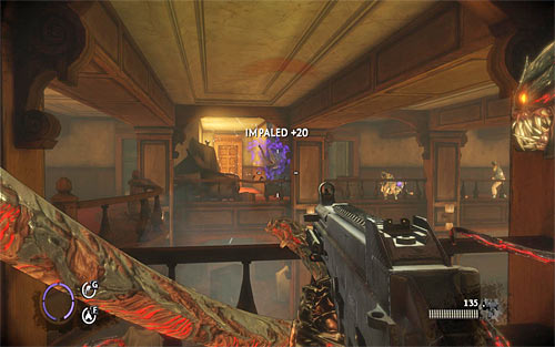 You won't be able to choose a shortcut to the exit, located on your left, so you have to CAREFULY walk through the entire floor, eliminating enemies appearing in a distance - Homecoming - p. 2 - Walkthrough - The Darkness II - Game Guide and Walkthrough