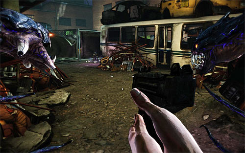 During exploration of junkyard in later stage of the chapter (after chasing Swifty), you have to reach the place where you'll find a Talent Shrine - Relics (01 - 06) - Relics - The Darkness II - Game Guide and Walkthrough