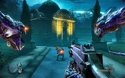 Soon after dealing f a first time with a bandit with a whip, you'll get to the place where you'll see a large mausoleum in front of you (screen above) - Relics (14 - 20) - Relics - The Darkness II - Game Guide and Walkthrough