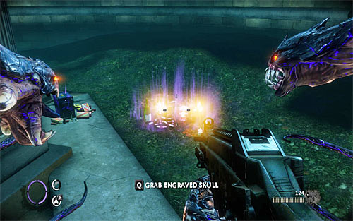 Relic is located at the back of the mausoleum, next to the ammo shed - Relics (14 - 20) - Relics - The Darkness II - Game Guide and Walkthrough