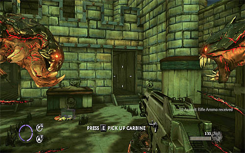 After completing the mini-game on second shooting range, the game will force on you the large battle with enemy - Relics (14 - 20) - Relics - The Darkness II - Game Guide and Walkthrough