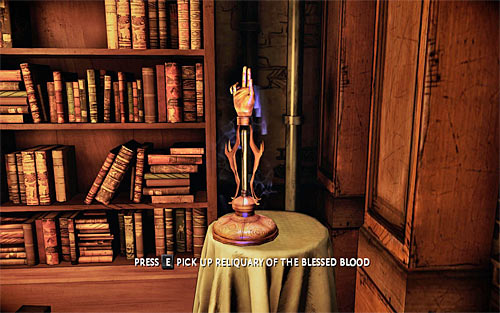 Reliquary left on the table right from the entrance is a relic you're looking for - Relics (21 - 29) - Relics - The Darkness II - Game Guide and Walkthrough