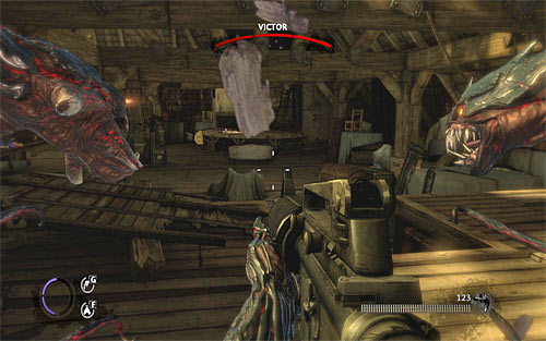 You have to get to the main room in the attic, where you'll fight with Victor (screen above) - Relics (21 - 29) - Relics - The Darkness II - Game Guide and Walkthrough