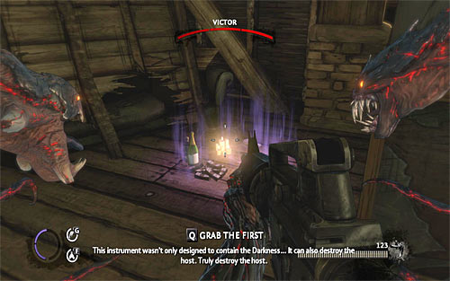 Jump down to the lower level and look for relic on your right - Relics (21 - 29) - Relics - The Darkness II - Game Guide and Walkthrough