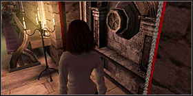 Approach the curtain on the right side of the church and pull the rope - Rosslyn Chapel - Walkthrough - The Da Vinci Code Game Guide & Walkthrough