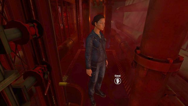 After you squeeze between the pipes, you will walk into a small corridor shown in the above screenshot - Chapter 3 - Walkthrough - The Descendant - Game Guide and Walkthrough