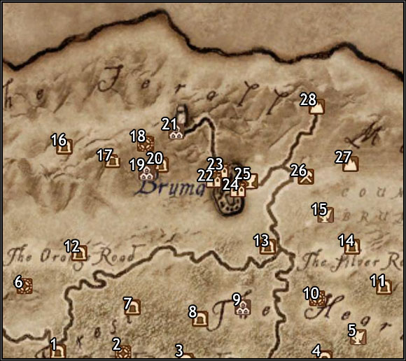1 - Glademist Cave - Oblivion: Bruma Map - Province of Cyrodiil - The Elder Scrolls IV: Oblivion Game Guide & Walkthrough