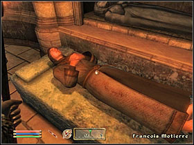 Wait for 24 hours, to give the townsfolk the time to move Francois body to the Chapel - Oblivion: The Assassined Man - Dark Brotherhood - The Elder Scrolls IV: Oblivion Game Guide & Walkthrough