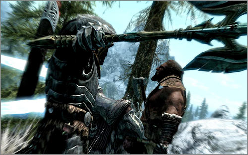 Depending on your preferences, you can attack bandit without warning (screen above) or after a short conversation with him - Escaped Criminal - The Companions quests - The Elder Scrolls V: Skyrim Game Guide