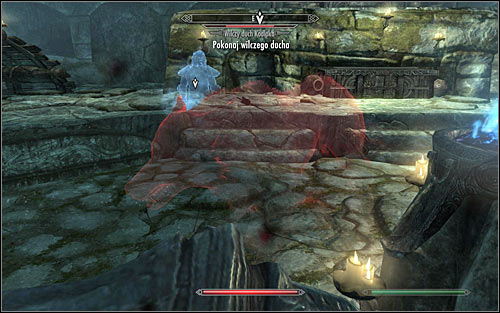 Start attacking now Kodlaks wolf spirit (screen above), which paradoxically is no bigger challenge than standard ghosts, you were fighting before - Glory of the Dead - p. 3 - The Companions quests - The Elder Scrolls V: Skyrim Game Guide
