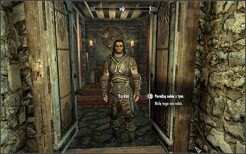 Follow Farkas, who will lead you to a room for recruits, located in the southern part of living quarters in Jorrvaskr - Take up Arms - The Companions quests - The Elder Scrolls V: Skyrim Game Guide
