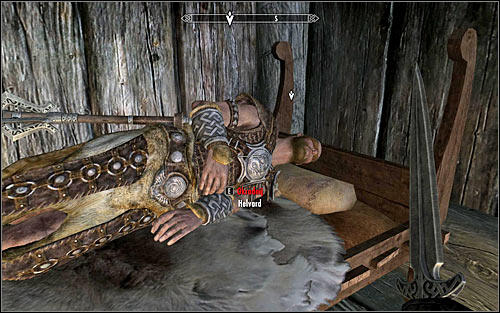 It is much better to stay in jarls house and wait until the night, because Helvard should go to his room on the floor to get a rest - Side Contract: Kill Helvard - The Dark Brotherhood quests - The Elder Scrolls V: Skyrim Game Guide