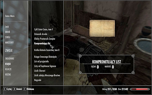 Regardless of how and where you assassinated Gaius Maro, you have to approach his corpse and interact with it - Breaching Security - The Dark Brotherhood quests - The Elder Scrolls V: Skyrim Game Guide