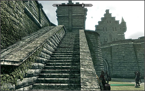 Return downstairs and head to the stairs mentioned in the description of a second variant, located on the castle courtyard west from the wedding party and leading to the castle walls (screen above) - Bound Until Death - The Dark Brotherhood quests - The Elder Scrolls V: Skyrim Game Guide