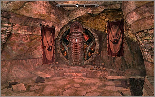Head to the main cave of the Dark Brotherhoods Sanctuary and choose a passage leading north-east - Whispers in the Dark - The Dark Brotherhood quests - The Elder Scrolls V: Skyrim Game Guide