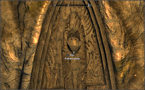 In the end head to the artifact furthest from Arniel, that is the Saarthal Amulet hanging from the wall (screen above) - Under Saarthal - p. 1 - College of Winterhold quests - The Elder Scrolls V: Skyrim Game Guide