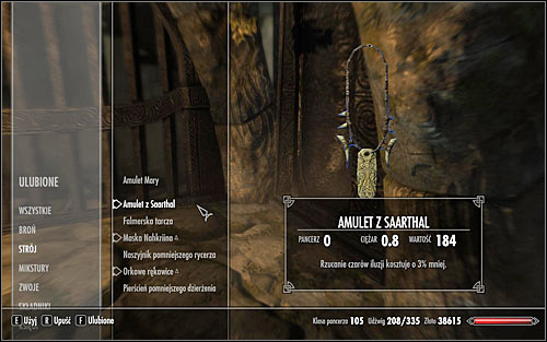 Open the inventory, go to Apparel and equip the Saarthal Amulet (screen above) - Under Saarthal - p. 1 - College of Winterhold quests - The Elder Scrolls V: Skyrim Game Guide