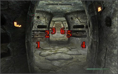 The puzzle will require you to interact with six pillars - Under Saarthal - p. 2 - College of Winterhold quests - The Elder Scrolls V: Skyrim Game Guide