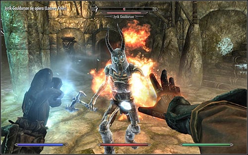 Start attacking the boss only after Tolfdir tells you that he was able to weaken Jyrik - Under Saarthal - p. 2 - College of Winterhold quests - The Elder Scrolls V: Skyrim Game Guide