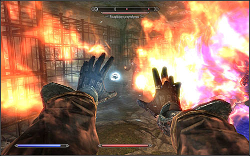 Start attacking the Warlock in the adjoining room (screen above) - Hitting the Books - p. 1 - College of Winterhold quests - The Elder Scrolls V: Skyrim Game Guide