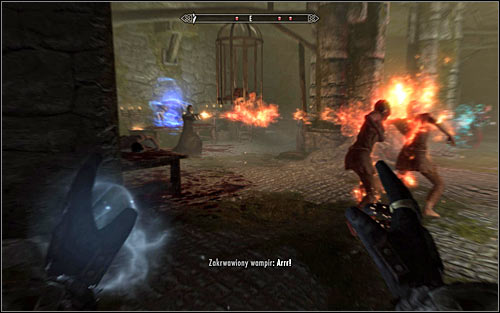 Join the Vampires which should now be fighting with the Mages (screen above) - Hitting the Books - p. 1 - College of Winterhold quests - The Elder Scrolls V: Skyrim Game Guide
