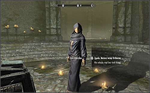 If you intend to betray Orthorn and exchange him for the books, you need to approach The Caller and inform her of your intentions (screen above) - Hitting the Books - p. 2 - College of Winterhold quests - The Elder Scrolls V: Skyrim Game Guide