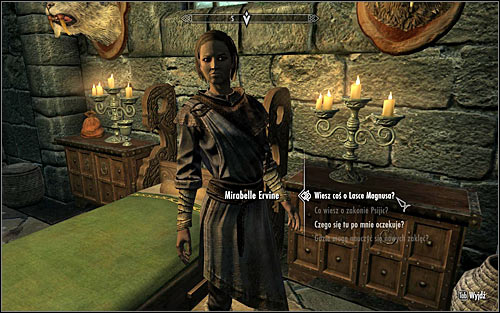 Mirabelle, depending on the time of day, can be found on the main square of the College, in the Hall of the Elements or in her room at the Hall of Attainment - Revealing the Unseen - p. 1 - College of Winterhold quests - The Elder Scrolls V: Skyrim Game Guide