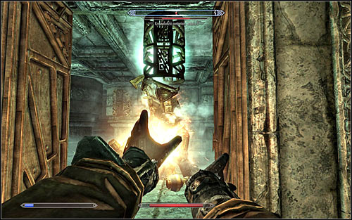 Id recommend attacking the Centurion from the previous room (screen above), as he wont be able to fit through the door and get near you - Revealing the Unseen - p. 2 - College of Winterhold quests - The Elder Scrolls V: Skyrim Game Guide