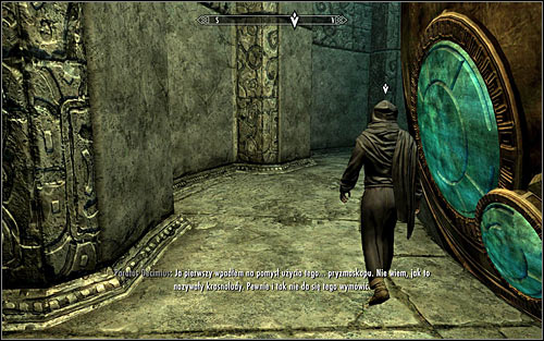 Follow Paratus, crossing the room with the large Oculory (screen above) - Revealing the Unseen - p. 2 - College of Winterhold quests - The Elder Scrolls V: Skyrim Game Guide