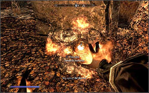 Stand in front of the Convector and in accordance with the instruction received from Arniel, hold down the mouse button for at least three second (screen above) to heat up the Convector - Arniels Endeavor - p. 2 - College of Winterhold quests - The Elder Scrolls V: Skyrim Game Guide
